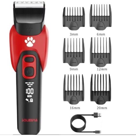 Taglia pelo per animali domestici: tagliacapelli elettrico per cani e gatti, kit professionale ricaricabile senza fili, silenzioso, toelettatura per animali, trimmer per peli professionale (1/5)