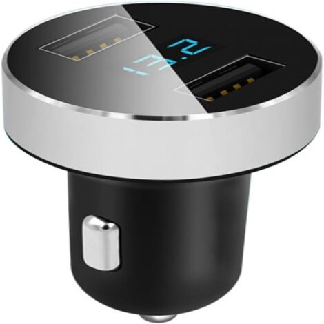 Mini caricatore accendisigari - 2 porte USB Ricarica rapida 4.8 A / V Funzione contatore Indicatore livello batteria LED - Compatibilità universale (1/5)