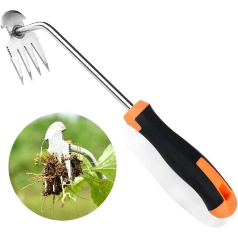 Arrancador de malas hierbas para jardinería, herramienta de deshierbe manual, deshierbe en acero inoxidable, deshierbador manual, extractor de malas hierbas inoxidable para exteriores, decoración para