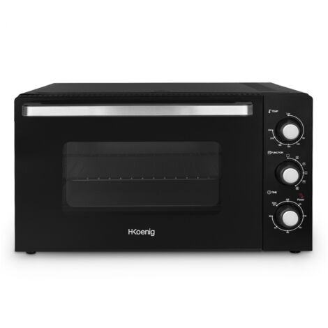 Mini four électrique 42L 2000W – Thermostat réglable jusqu’à 250°C – Minuteur 60 min – Grille de cuisson et tournebroche rotatif – Hkoenig (1/5)