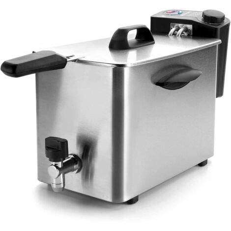 LACOR 69134 69134-Friteuse électrique, 4 L, 2500 W, 4 kg, Acier inoxydable