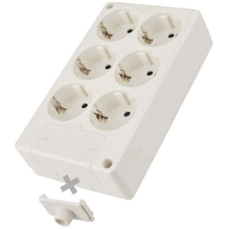 BASE BIPOLAIRE 6 TROUS AVEC T/T LATÉRAL 16A 250V COULEUR BLANC SOLERA 8106 (1/3)
