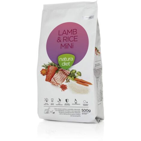 NATURA DIET POUR CHIENS AGNEAU ET RIZ MINI 500 g (1/2)