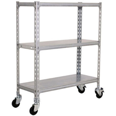 Simonrack Étagère mobile galvanisée 3 niveaux robustes