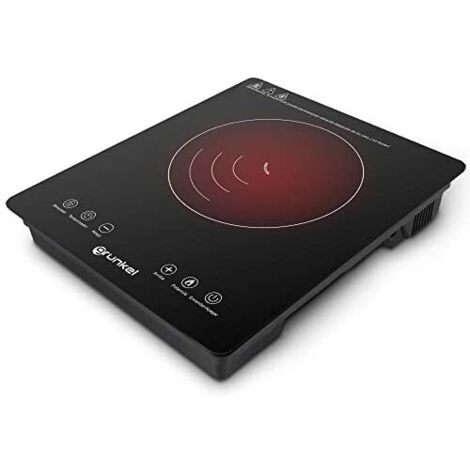 Grunkel - Plaque à induction portable avec commandes tactiles et 8 niveaux de Puissance - PIN-2000 - Arrêt automatique de Sécurité et verrouillage enfant - 2000 W - Cuisinière Pour camping-car, voyage (1/5)
