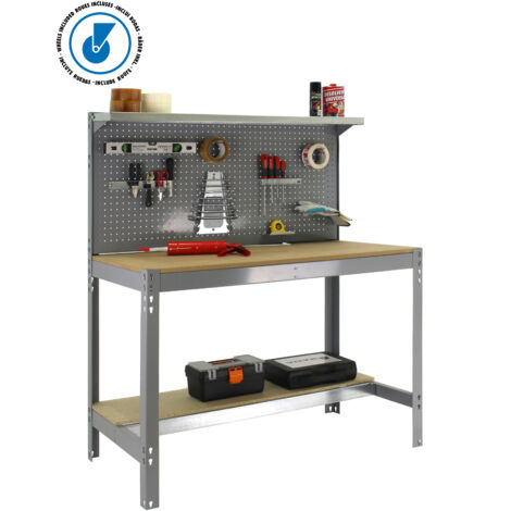 Simonrack Banc de travail gris et bois 1555 x 1210 mm (1/3)