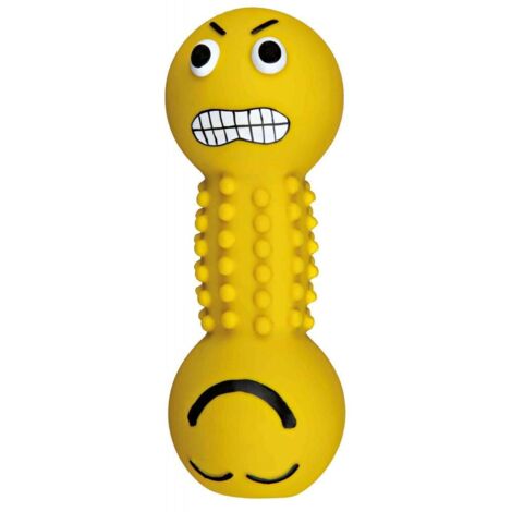 Smiley haltère, en latex/fibre de polyester 19 cm