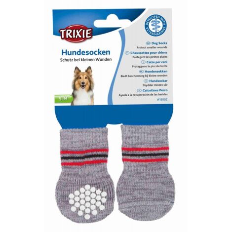 Chaussettes pour chien, anti-dérapantes S-M, 2 pcs, gris (1/5)