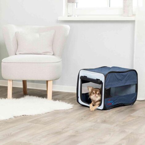 Soft kennel twister S: 45 × 45 × 64 cm, bleu/gris (1/5)
