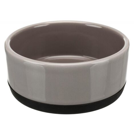 Gamelle, en céramique avec anneau caoutchouc 0,4 L/ø 12 cm, gris (1/2)