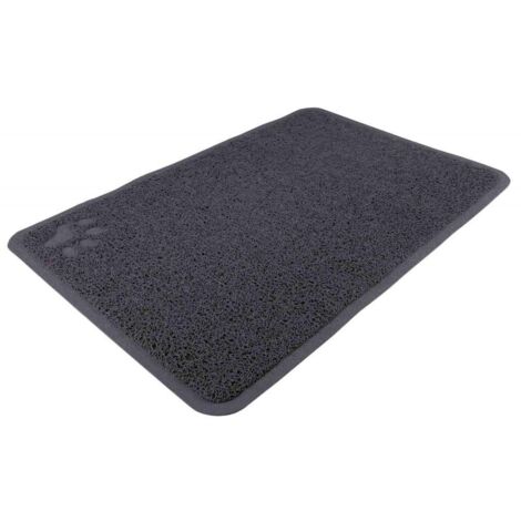TAPIS POUR BAC À LITIÈRE, PVC, 40 × 60 CM, ANTHRACITE - ENLÈVE LA LITIÈRE DES PATTES (1/3)
