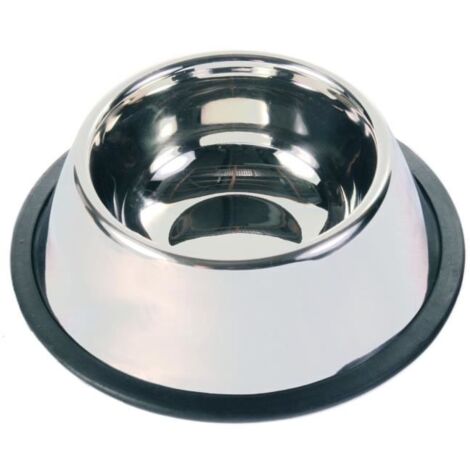 Ecuelle pour chien - TRIXIE - 0,9 L - Acier inoxydable - Anti-dérapant - Rond (1/2)
