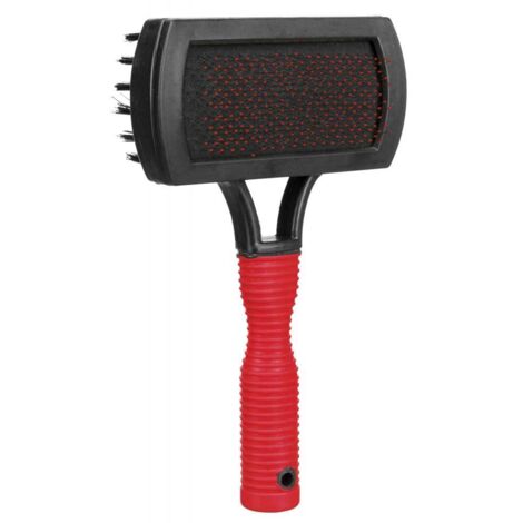 Brosse souple, double, plast./nylon & poils métal 10 × 17 cm (1/2)