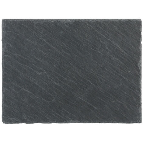 6 Assiette Plate - 24 X 32 Cm - Ardoise Noir (1/2)