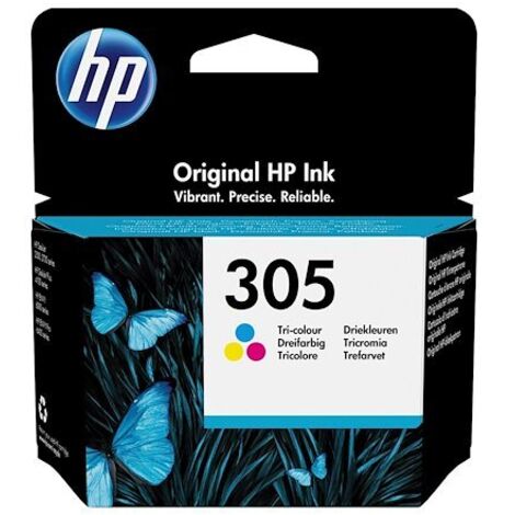 Cartouche d’encre HP 305 authentique – 3 couleurs – Rendement standard – Encre à colorant – 100 pages par couleur – Liderpapel