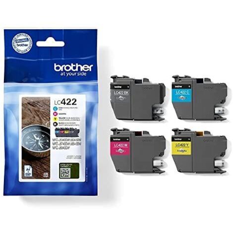 Pack de 4 cartouches d'encre LC422VAL – Capacité standard – Pour Business Smart MFC-J5340DW, MFC-J5345DW, MFC-J5740DW, MFC-J6540DW et MFC-J6940DW – Brother (1/5)