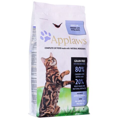 APPLAWS Croquettes pour chat au poulet et au canard - 2 kg (1/3)