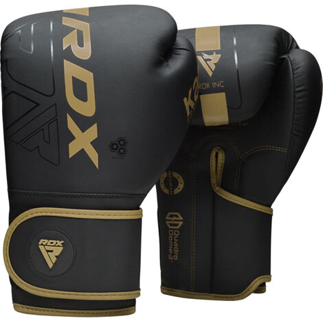 RDX F6 Kara Gants de Boxe Noir 12oz d'or Cuir PU - RDX - BGR-F6MGL-12OZ (1/2)
