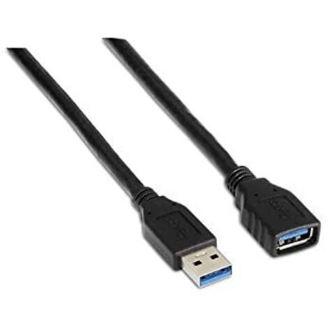 AISENS A105-0042 - Câble de rallonge USB 3 (2 m, convient aux boîtiers externes/jeux de console/appareils photo numériques/appareils photo numériques/imprimantes/souris) Couleur noire (1/2)