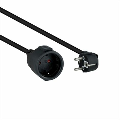 NANOCABLE 10.22.0603-BK - Cordon d'alimentation de rallonge, connecteur mâle Schuko CEE7 vers connecteur femelle Schuko CEE7, 100 % cuivre 1,5 mm2, noir, 3 m (1/2)