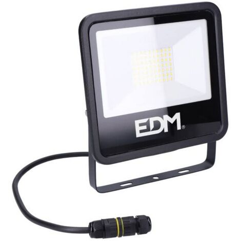Projecteur Led 50w 4000lm 6400k Lumière Froide Black Séries 19,2x17,5x2,9cm Edm (1/4)