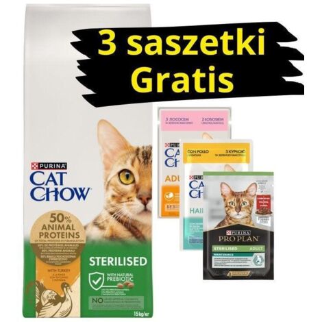 Comida para Gato Esterilizado PURINA CAT CHOW Pavo 15kg (1/3)