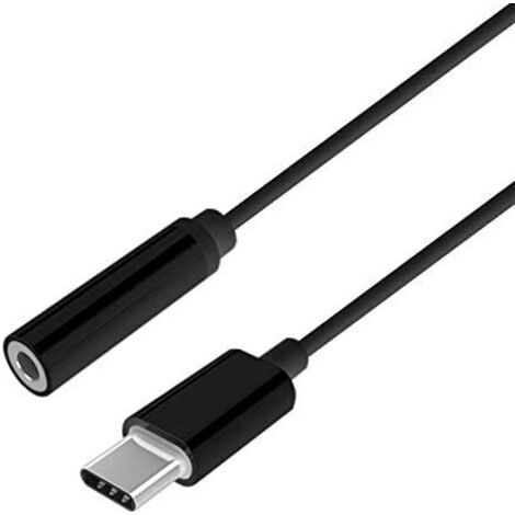 Aisens - Convertisseur audio usb-c vers apple style, usb-c/m-jack 3.5/h, noir, 15cm (1/2)
