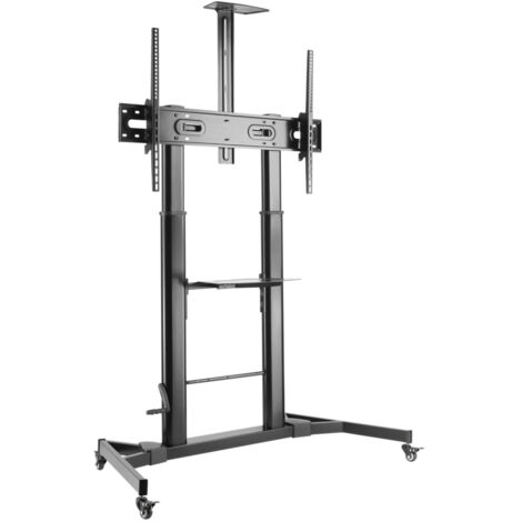 AISENS Floor Stand de ECO Floor with Wheels and Handle, DVD Tray and Camera Stand de for Monitor/TV 100Kg de 60-100, Noir (1/3)