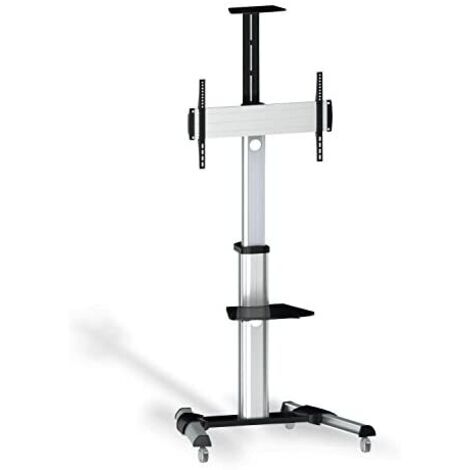 Aisens - pied de sol pro avec roulette, plateau dvd et support de caméra pour moniteur/tv 50kg d (1/5)
