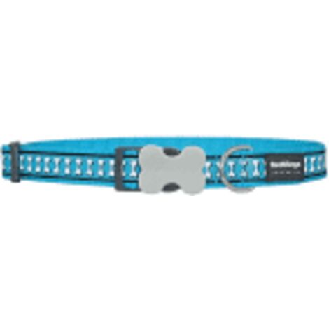 Rd collier chien reflech. L turquoise (1/3)