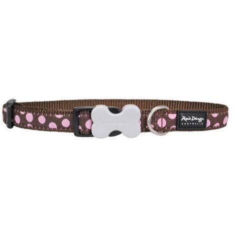 Collier pour dog rouge dingo style rose à pois (2.5 x 41-63 cm) (1/2)