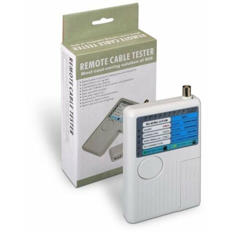 AISENS A142-0313 - Testeur pour câble RJ11/RJ12/RJ45 (USB, coaxial) Gris (1/4)