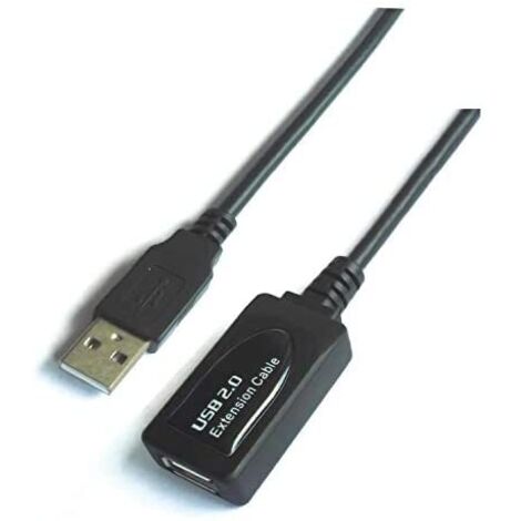 AISENS A101-0020 - Câble d'extension USB 2.0 avec amplificateur (15 m, avec chipset avancé) Couleur noire (1/2)