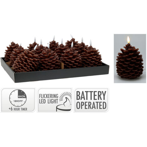 Bougie Led En Forme D'ananas Effet Flamme, Marron, 13cm. Basics (1/2)