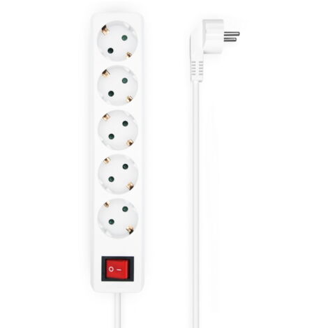 Bloc multiprises avec interrupteur aisens a154-0651/ 5 prises de courant/ white (1/3)