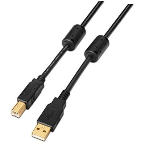 Aisens - usb 2.0 cable high quality printer with ferrite, type a/m-b/m, black, 3.0m (1/2)