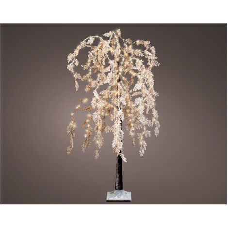 Arbre microLED Saule à fleurs blanches 360 LED Ø70x180cm Blanc chaud LUMINEO (1/2)