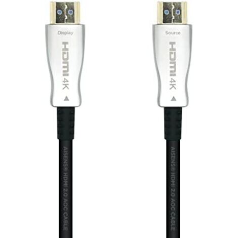 AISENS HDMI V2.0 AOC Premium High Speed / HEC 4k@60Hz 18Gbps, A/M-A/M, Noir, 20m (1/3)