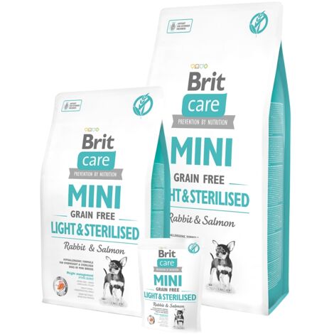 BRIT CARE MINI LIGHT & STERILISED 2 KG LAPIN, SAUMON (8595602521067) (1/3)