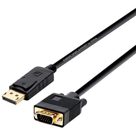 Aisens - Câble de conversion displayport vers vga, dp/m-vga/m, noir, 2.0m (1/2)
