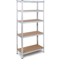 Étagère métallique galvanisée 180 x 90 x 40 cm, 5 tablettes réglables en MDF, montage sans vis, pour garage, bureau, atelier, garde-manger. The HomeWeeks