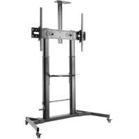 AISENS Floor Stand de ECO Floor with Wheels and Handle, DVD Tray and Camera Stand de for Monitor/TV 100Kg de 60-100, Noir