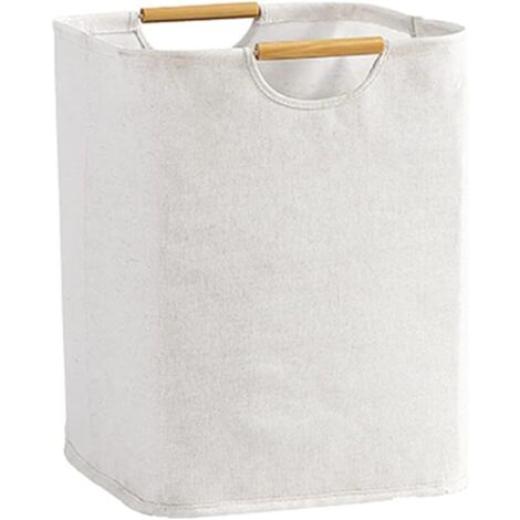 Panier à Linge, Panier a Linge Beige 30×30×40 cm, Panier à Linge Sale Pliable, Panier a Linge de Bain avec Poignée, pour Chambre à Coucher, Salle De Bain, Dortoir, Buanderi (1/5)