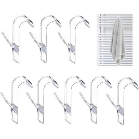Crochet Radiateur Rond 8 Pcs Crochet à serviettes Crochet Serviette Salle De Bain Crochet Radiateur Seche Serviette Porte-Serviettes Serviette pour Tous les Radiateurs Standards-Transparent (1/5)