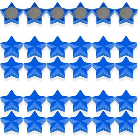 Aimant Frigo, 30PCS Aimant Puissant Aimants Tableau Magnétique Magnet Frigo Magnet Petit Aimant Tableau Blanc Mini Aimant Magnets Decoratif, pour Tableau Magnetique, Calendrier (Étoile, Bleue)