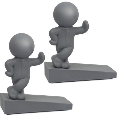 Lot de 2 butées de porte décoratives, efficaces pour maintenir votre porte ouverte, jolie cale de porte pour la maison et le bureau, gris (1/5)