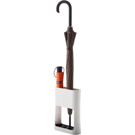 Oval Umbrella Stand, White, ABS Resin/Steel, 20.8 x 7.6 x 28 cm (1/3)