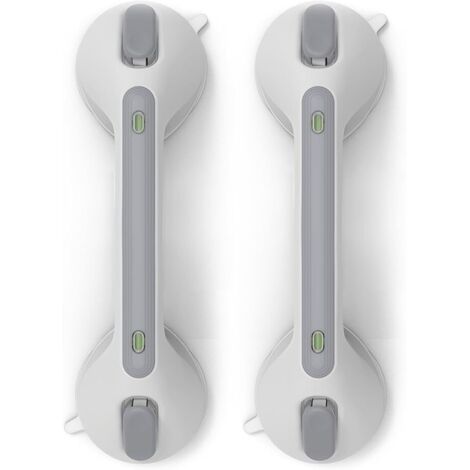 Poignée Ventouse, Douche à Ventouse, Sans Perçage, Barre d’Appui de Baignoire Murale, Poignée de Salle de Bain Antidérapante,Pour Personnes Âgées, Handicapés (12in-2pcs)