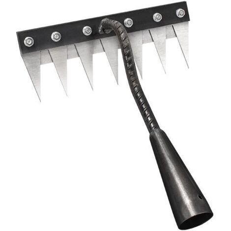 Rateau Jardin, Râteau De Désherbage avec des Gants, Rateau De Jardin en Acier Au Carbone,Outils De Râteau à Main, Outil Jardinage pour Désherbage Ameublissement du Sol Semis (7 Dents) (1/3)
