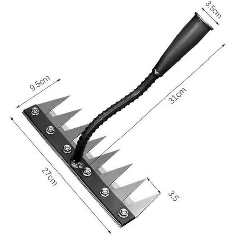 Rateau De Désherbage Jardin 5/6/7/8 Dents En Acier Carbone - Outil Multifonction Avec Gants, Pour Sol, Mauvaises Herbes Et Semis